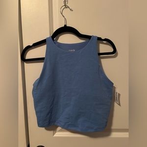 NWT Old Navy Blue Light Support PowerChill Longline Sports Bra Tank